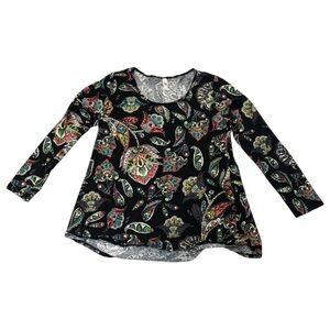 LuLaRoe Black Multicolor Paisley Blouse